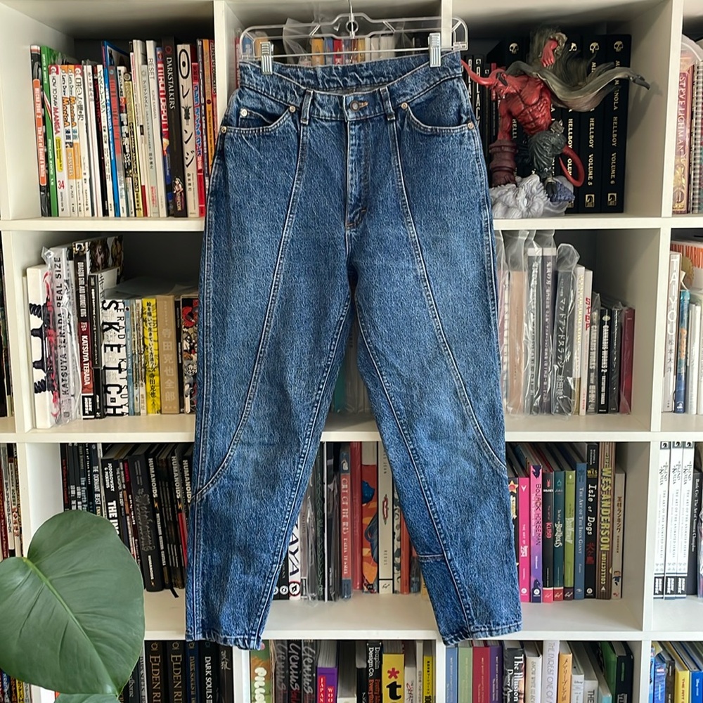 Vintage 80s 90s Lee blue jeans 28 waist 27 inseam retro biker riders high rise